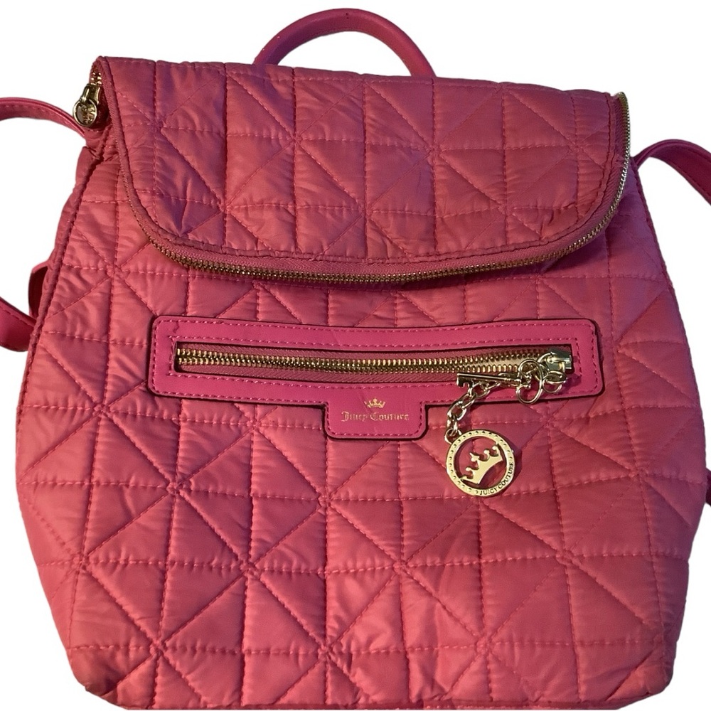 JUICY COUTURE Hot Pink with Gold Detail Purse Backpack